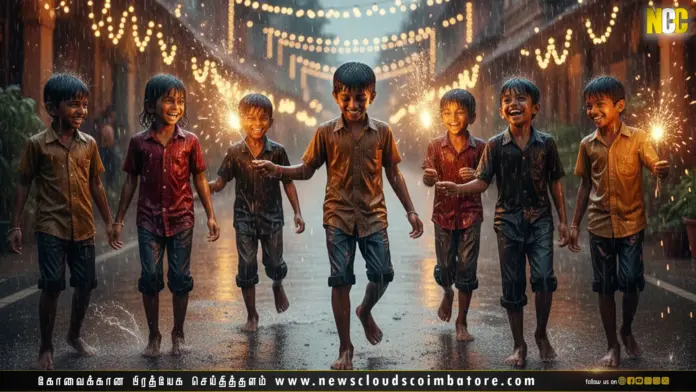 Deepavali rain, diwali crackers