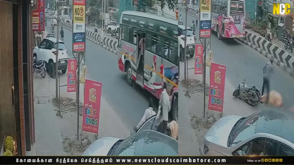 Coimbatore road accident caught on CCTV
