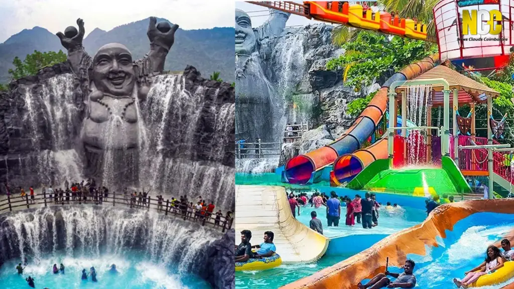 Water park with slides and attractions in coimbatore
