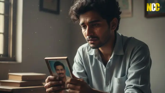 Grieving student portrait