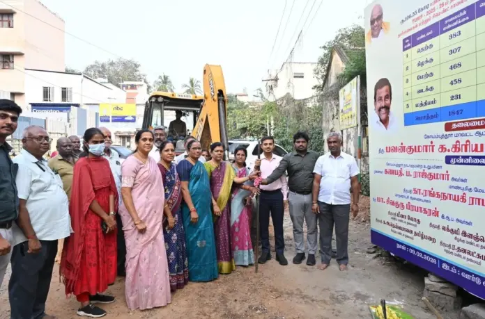 Coimbatore road relaying work