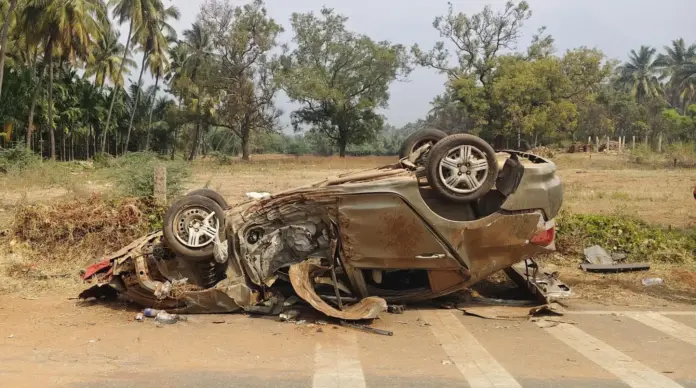 Coimbatore car accident scene