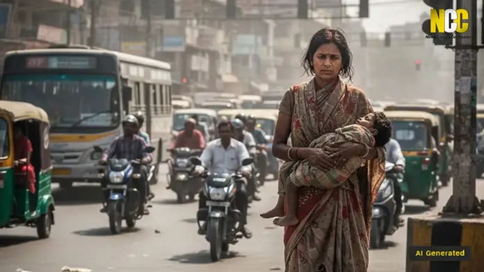Women begging with children rescue