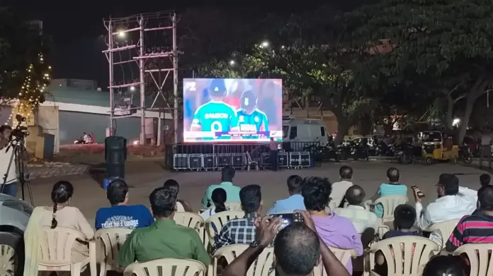 Cricket fans watching T20 final