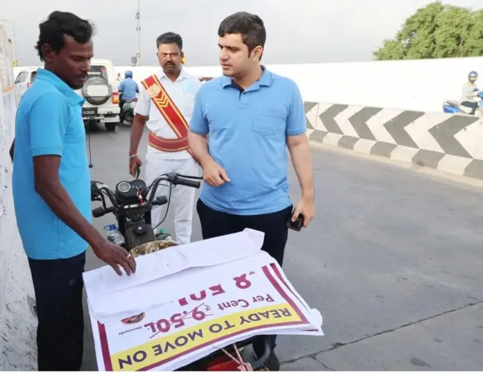 Coimbatore corporation commissioner removing illegal posters real estate fine action scene