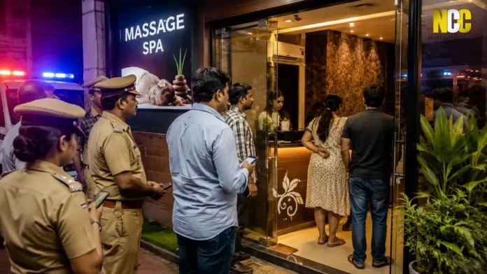 Coimbatore massage centre police raid case news today