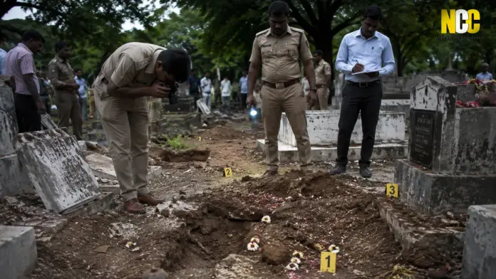 Grave theft crime scene Coimbatore