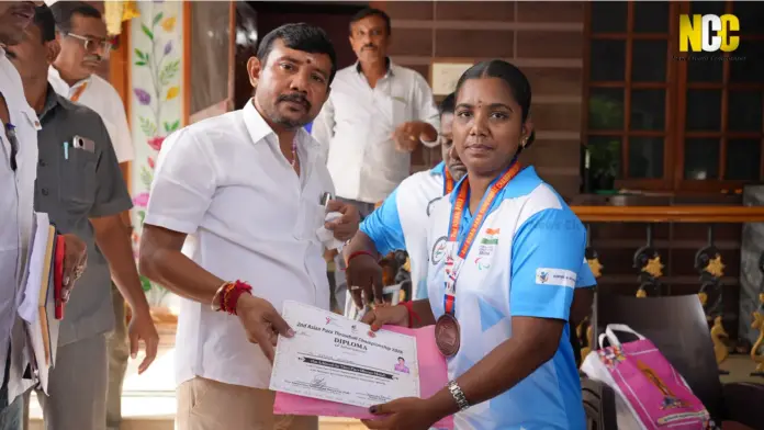 Coimbatore para athletes victory medal ceremony