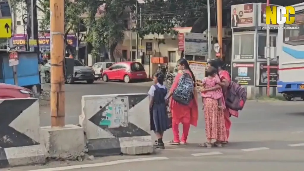 Faulty traffic signal in Coimbatore