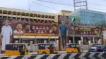 Jananayagan cutouts at theatre