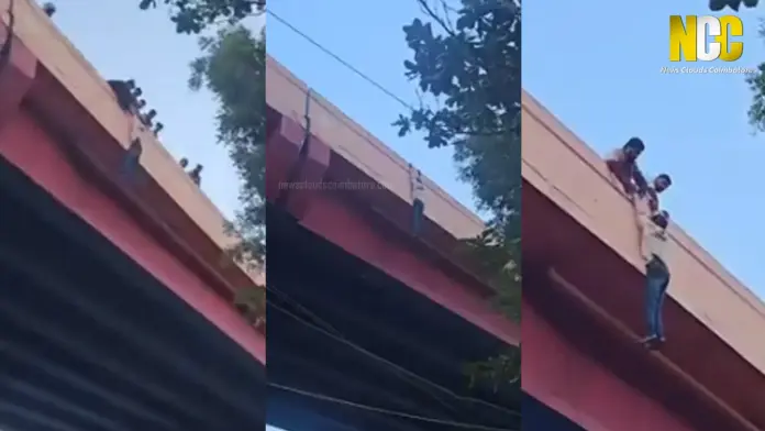 Youth rescued from Ramanathapuram Flyover in Coimbatore