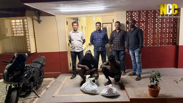 Police seize 4.1 kg cannabis in Coimbatore.