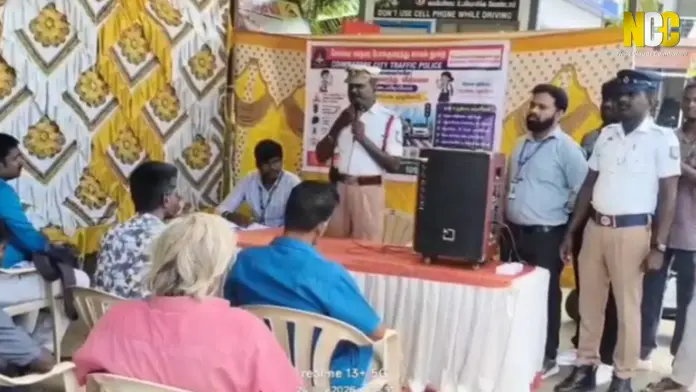 Helmet awareness camp in Coimbatore