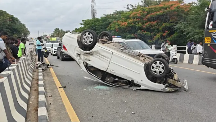 Coimbatore car accident scene