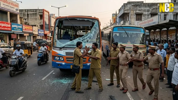 Coimbatore Bus Glass Break Incident