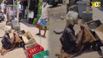 Elderly beggar attacked