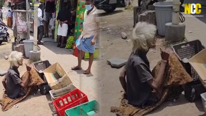 Elderly beggar attacked