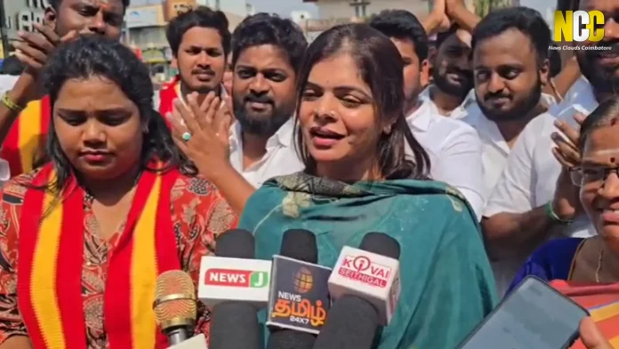 TVK MLA Kanimozhi Santhosh expresses happiness